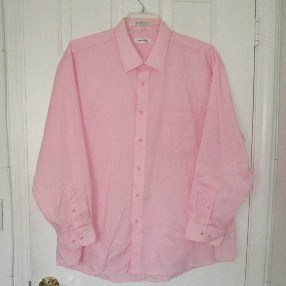 Pierre Cardin Mens L/S Pink Cotton Dress Shirt NWOT - Size 18.5/34-35 or XXL - Picture 2 of 2
